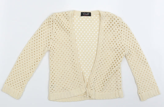 Vice Designs Womens Ivory   Cardigan Jumper One Size