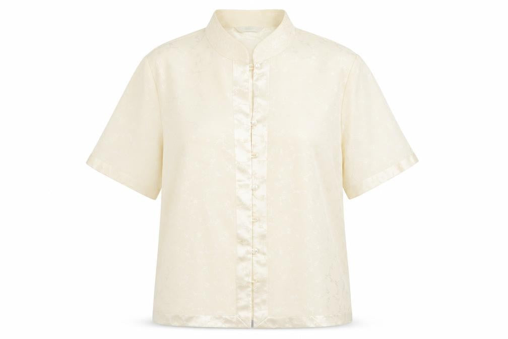 Marks & Spencer Womens Beige Floral  Basic Button-Up Size 14