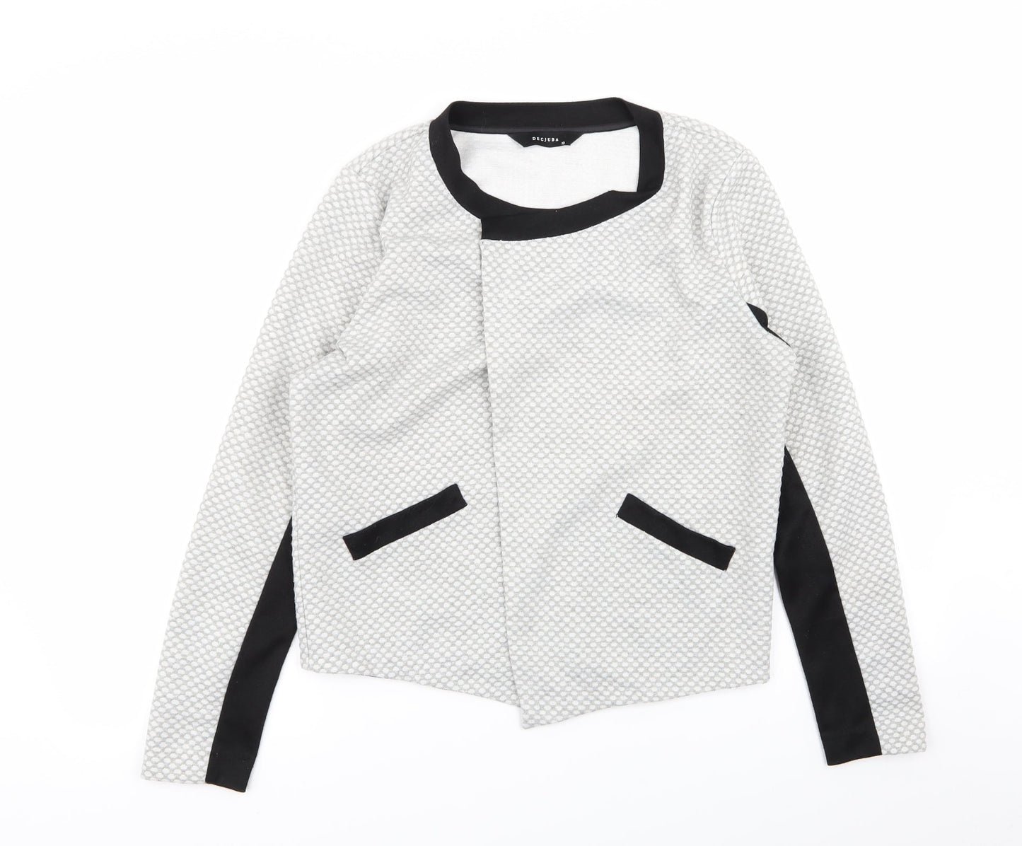Decjuba Womens Grey Geometric  Jacket Blazer Size 10