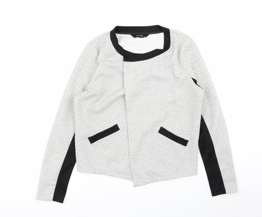 Decjuba Womens Grey Geometric  Jacket Blazer Size 10