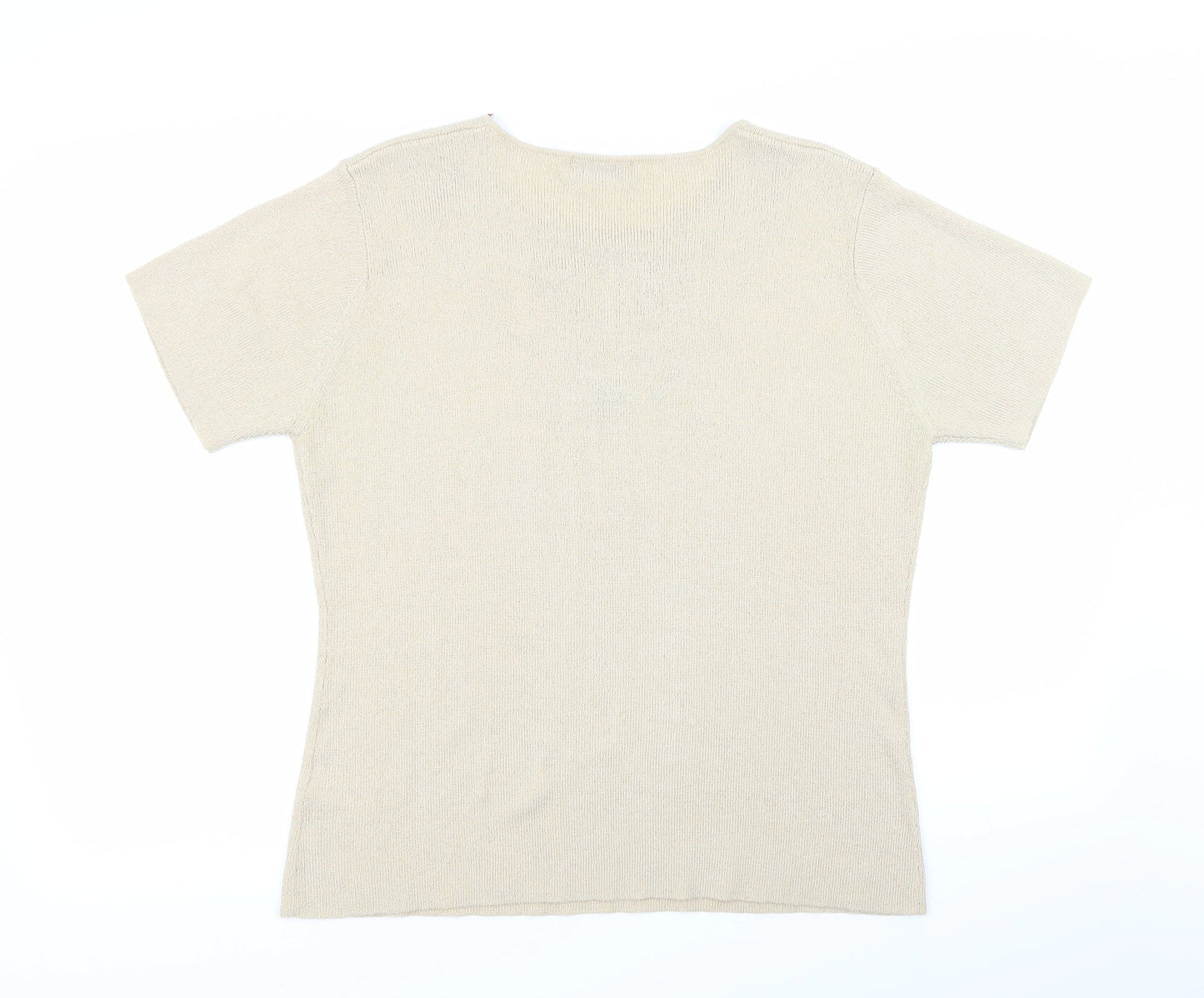 Essentials Womens Beige Floral  Basic T-Shirt Size 18