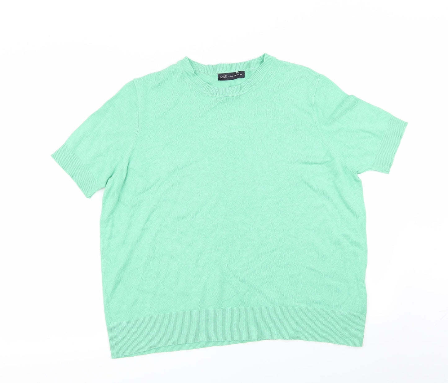 M&S Womens Green   Basic T-Shirt Size 18