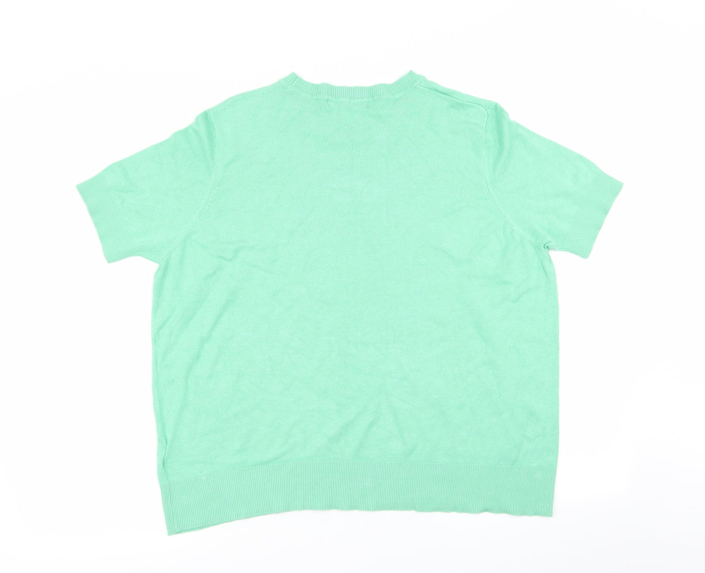 M&S Womens Green   Basic T-Shirt Size 18