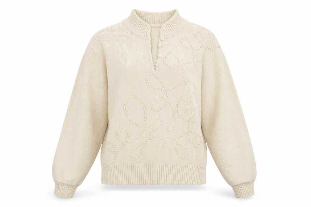 menke Womens Beige Geometric  Pullover Jumper Size 8