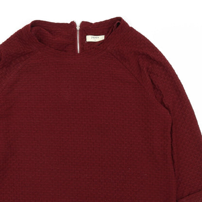Close-up detail of Papaya women’s red fit & flare, size UK 14