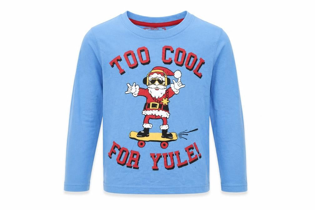 Pep&co Boys Blue   Basic T-Shirt Size 5-6 Years  - Santa