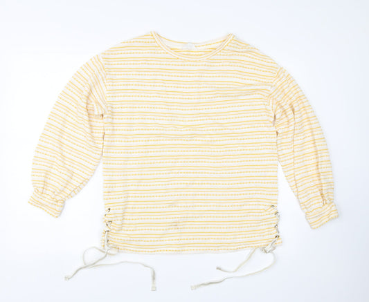 Matalan Womens Yellow Striped  Pullover Jumper Size 12