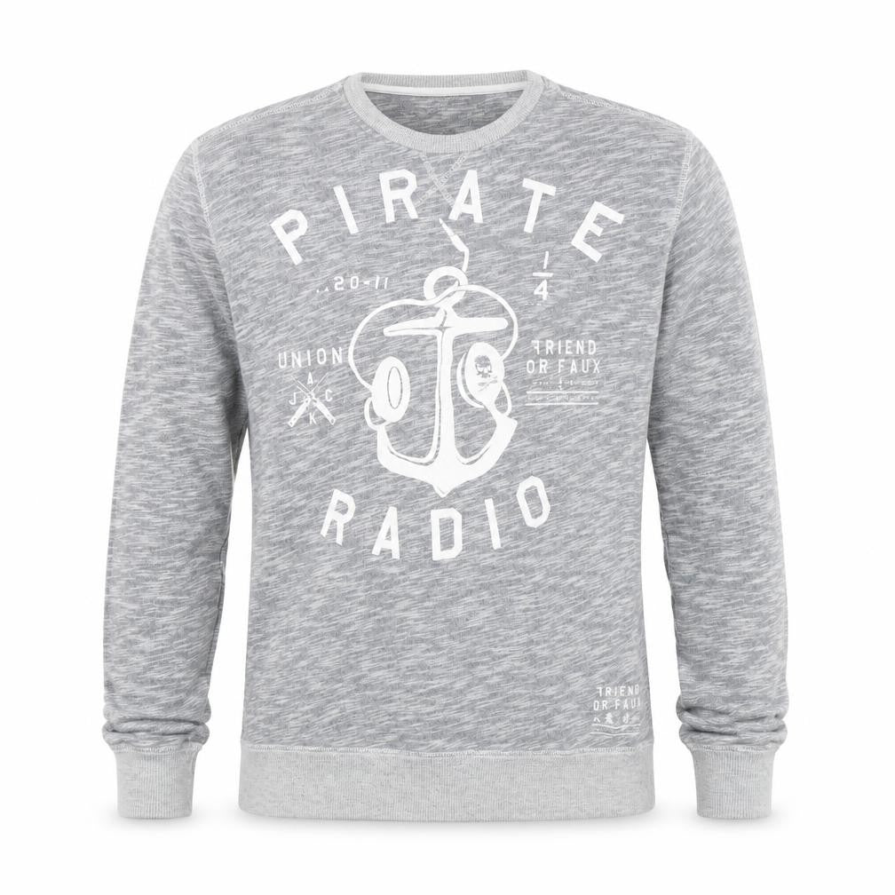Friend or Faux Mens Grey   Pullover Sweatshirt Size S