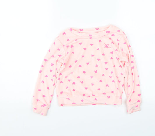 Jeff&co Girls Pink Polka Dot  Top Pyjama Top Size 4-5 Years  - Hearts
