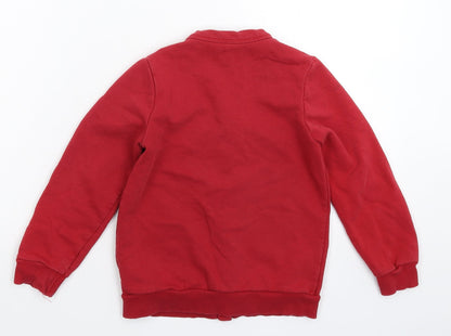 Back view of Tu boys’ red track jacket jacket, size 6, years