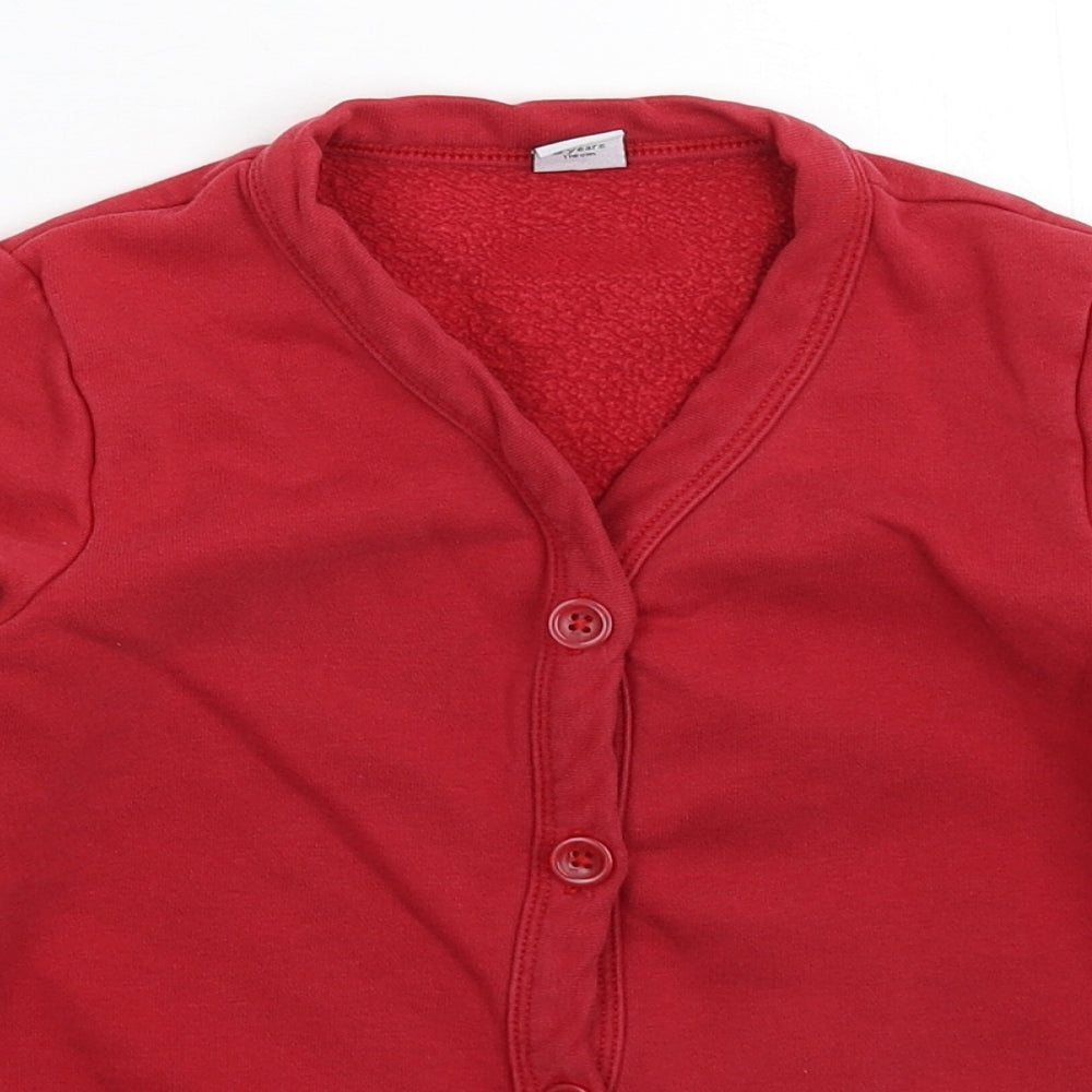 TU Boys Red   Track Jacket Jacket Size 6 Years