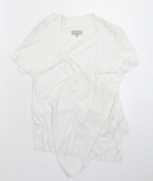 Soon Womens White  Knit Cardigan Jumper Size 12