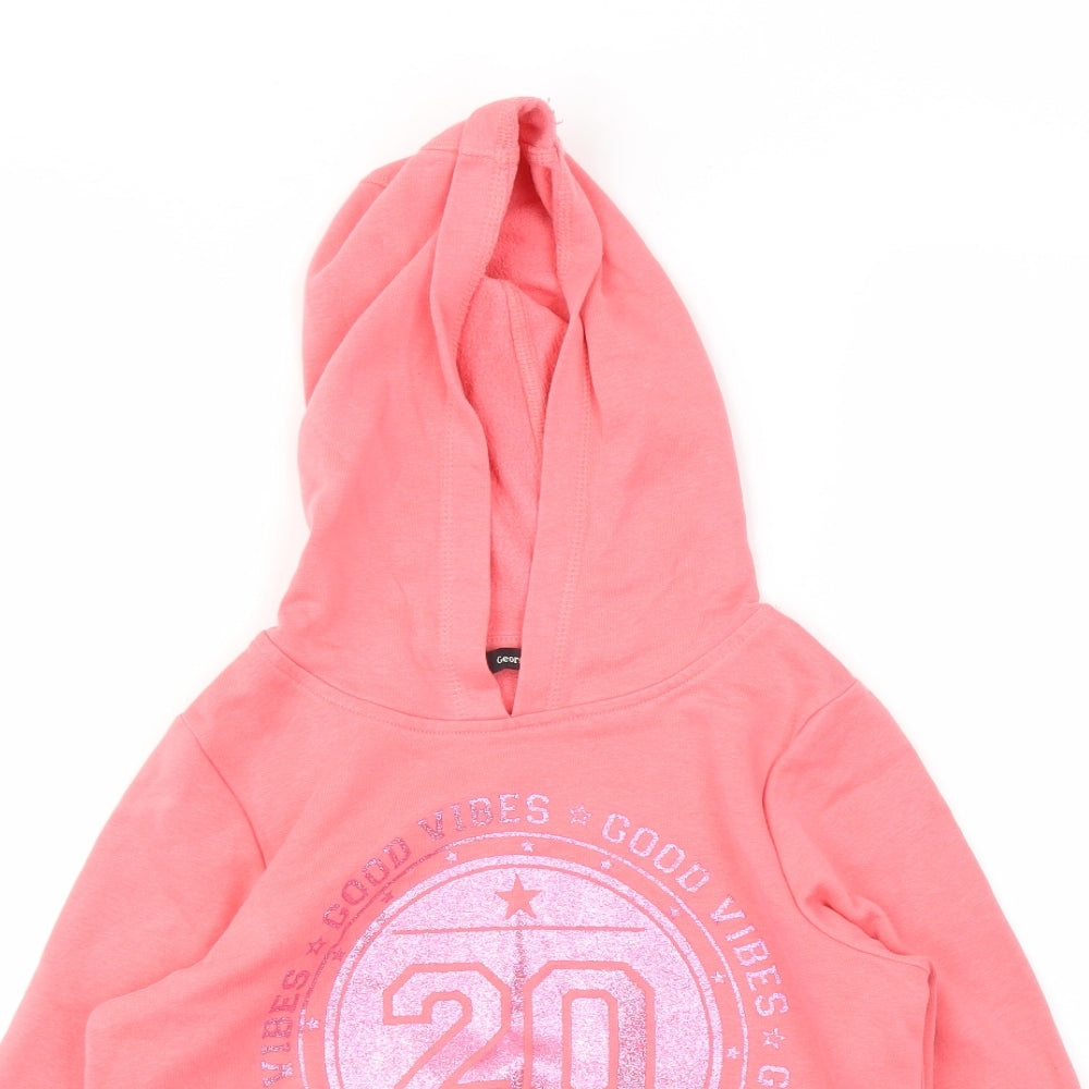 George Girls Pink   Pullover Hoodie Size 8-9 Years
