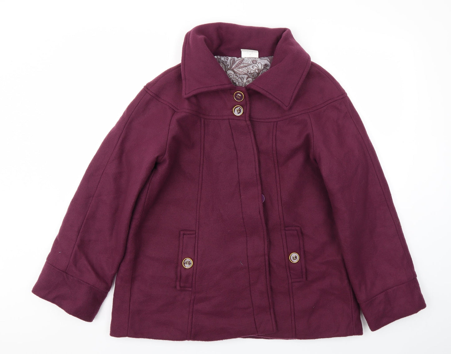 Anne De Lancay Womens Purple   Jacket Coat Size 14