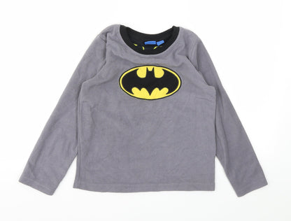 Preloved Primark Boys Grey Animal Print   Pyjama Top Size 8-9 Years - Front