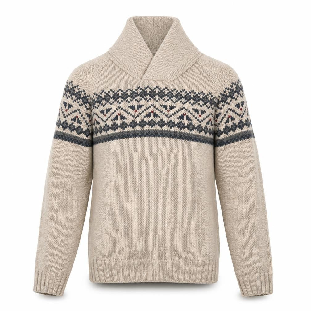TEX Mens Beige Argyle/Diamond  Pullover Sweatshirt Size S