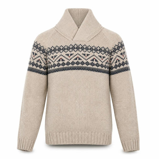 TEX Mens Beige Argyle/Diamond  Pullover Sweatshirt Size S