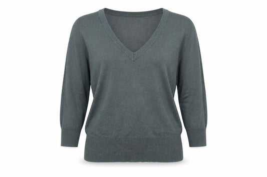 Front view of Atmosphere women’s grey jumper, size UK 10