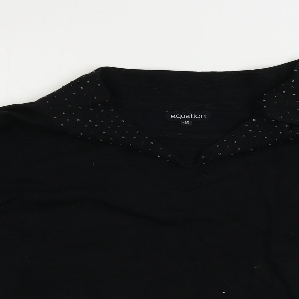 Equation  Womens Black   Pullover Jumper Size 16