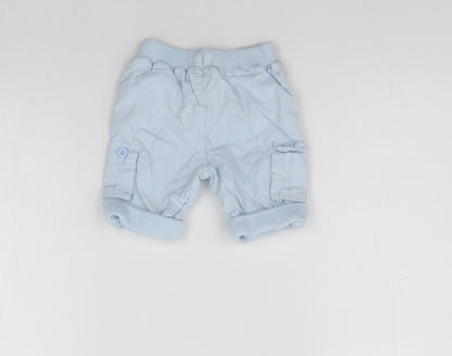 Back view of Tu girls’ blue jogger trousers, size 0-3, months