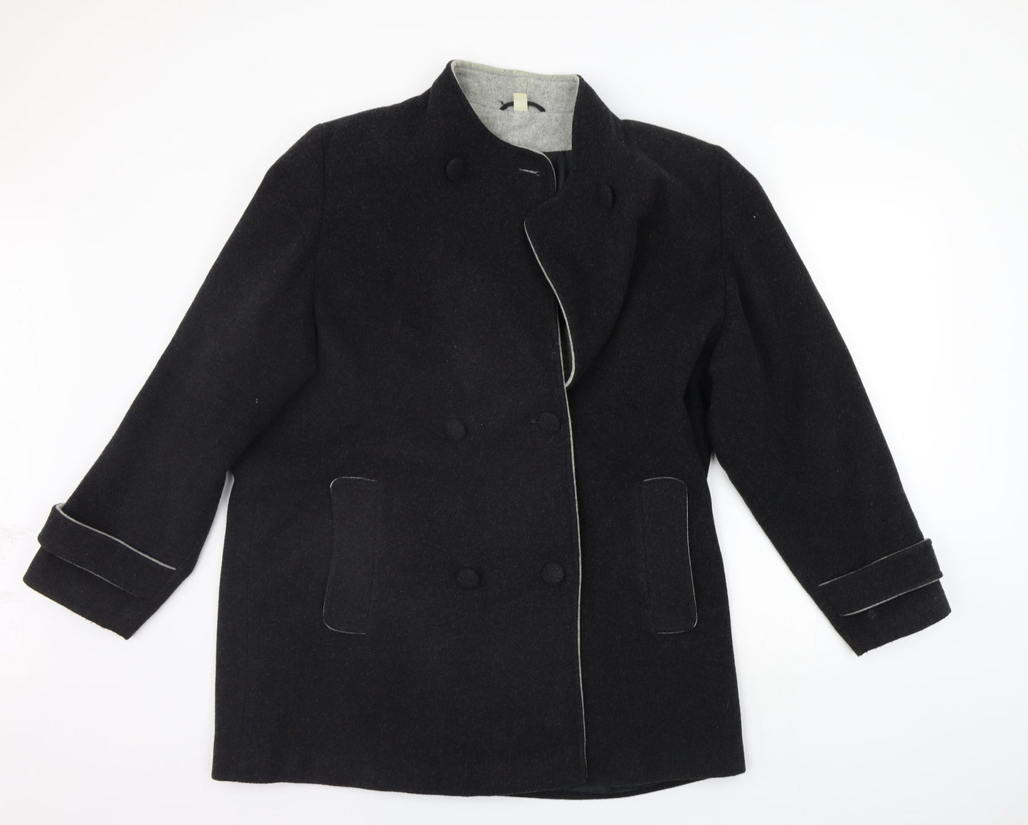 Preworn Womens Grey   Trench Coat Coat Size 16