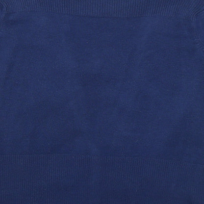 Brand and care label for Papaya women’s blue cardigan jumper, size UK 14