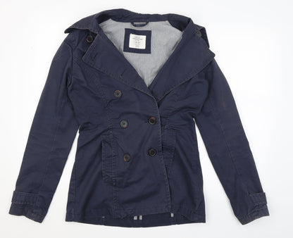 H&M Womens Blue   Overcoat Coat Size 8
