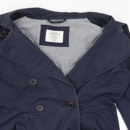 H&M Womens Blue   Overcoat Coat Size 8