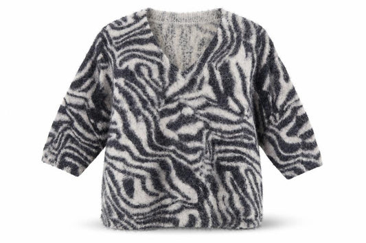 Wallis Womens Grey Animal Print  Pullover Jumper Size M