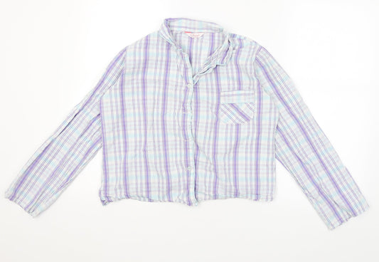 Secret Possessions Womens Purple Plaid  Top Pyjama Top Size 12