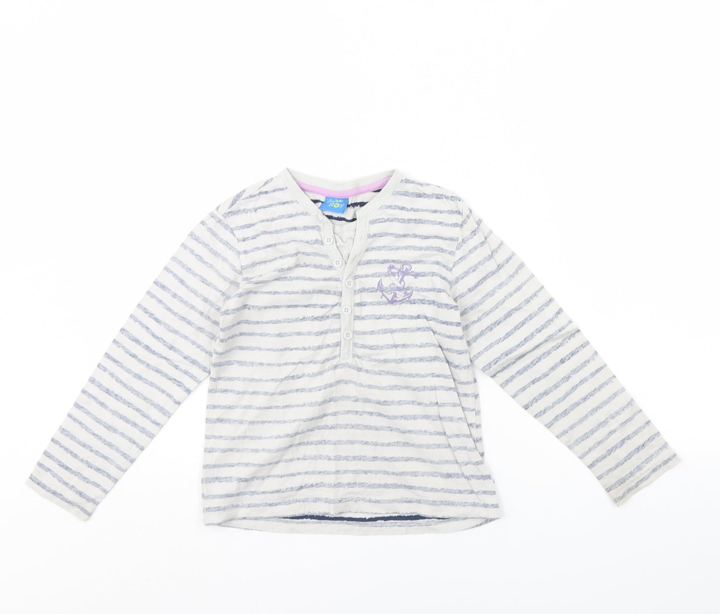 Emma Bunton Girls Grey Striped  Basic Blouse Size 6 Years