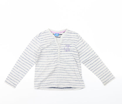 Additional front view of Emma Bunton girls’ grey striped basic blouse, size 6, years