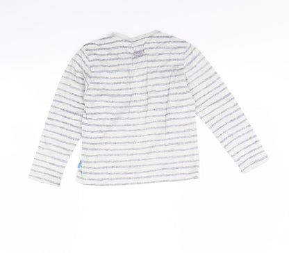 Back view of Emma Bunton girls’ grey striped basic blouse, size 6, years