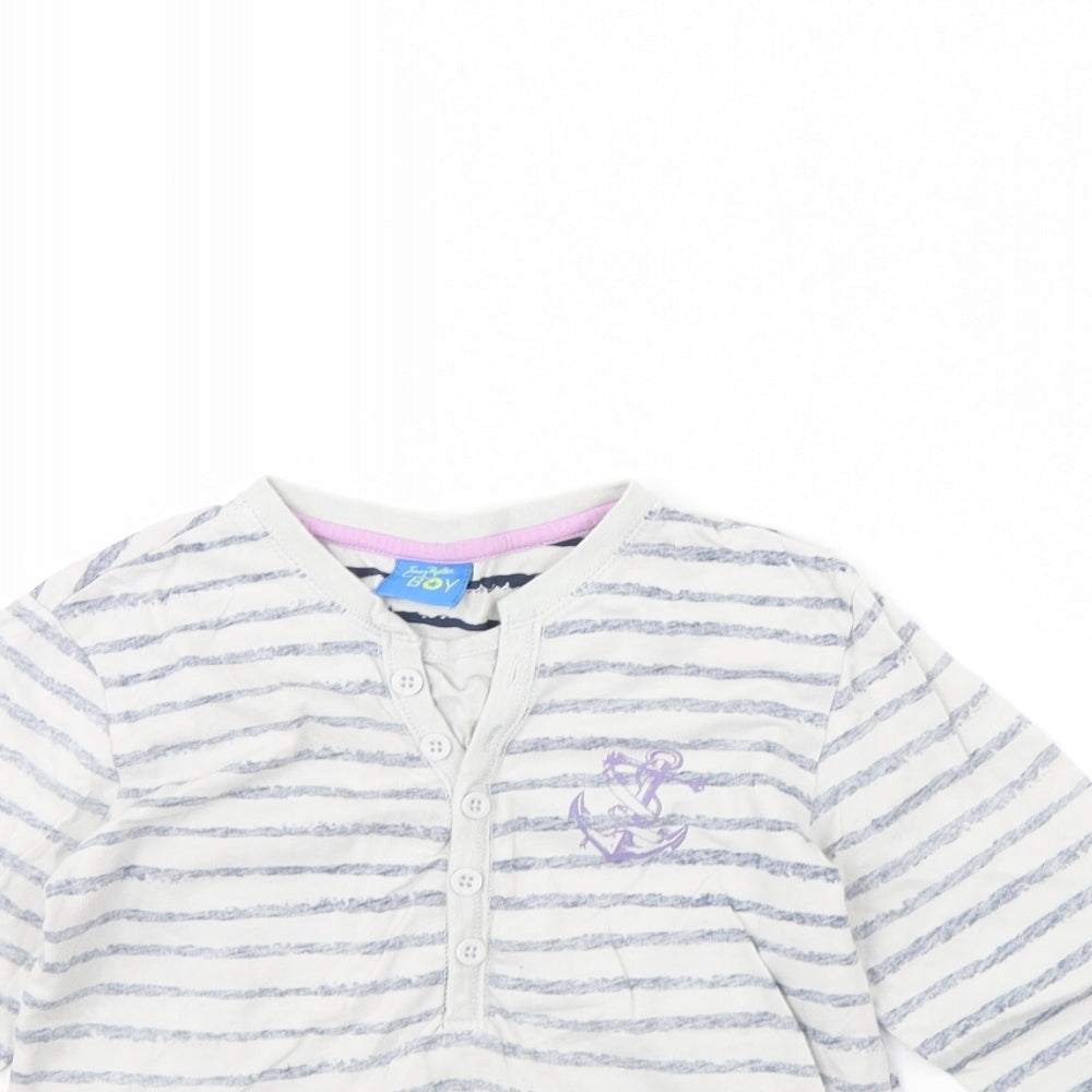 Emma Bunton Girls Grey Striped  Basic Blouse Size 6 Years
