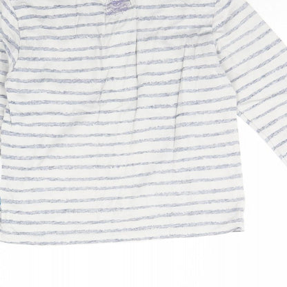 Brand and care label for Emma Bunton girls’ grey striped basic blouse, size 6, years
