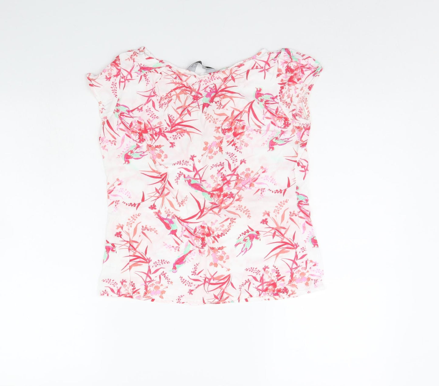 Dorothy Perkins Womens White Geometric  Basic T-Shirt Size 8