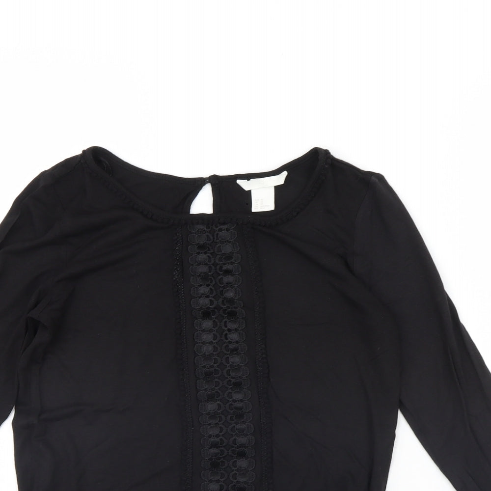 H&M Womens Black   Basic Blouse Size XS