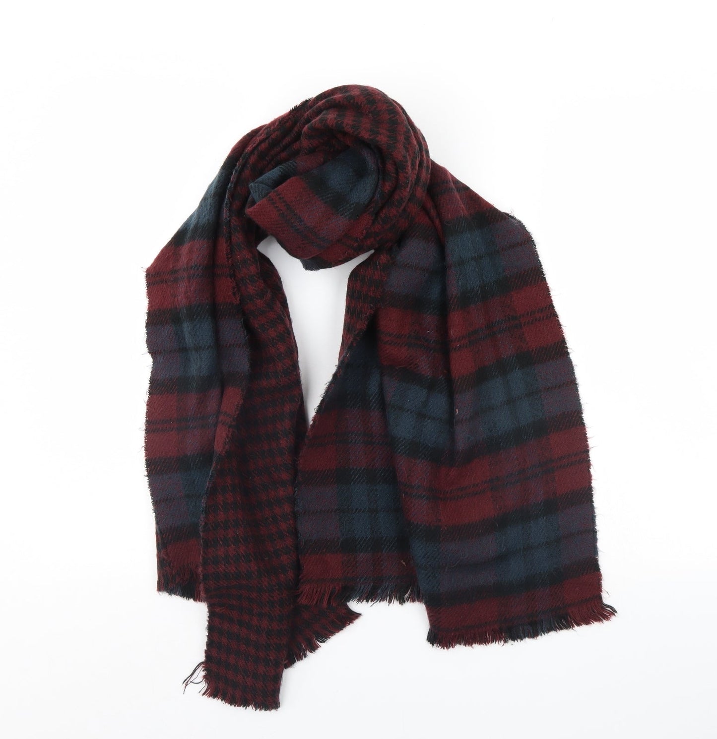 Preworn Womens Red Check   Scarf