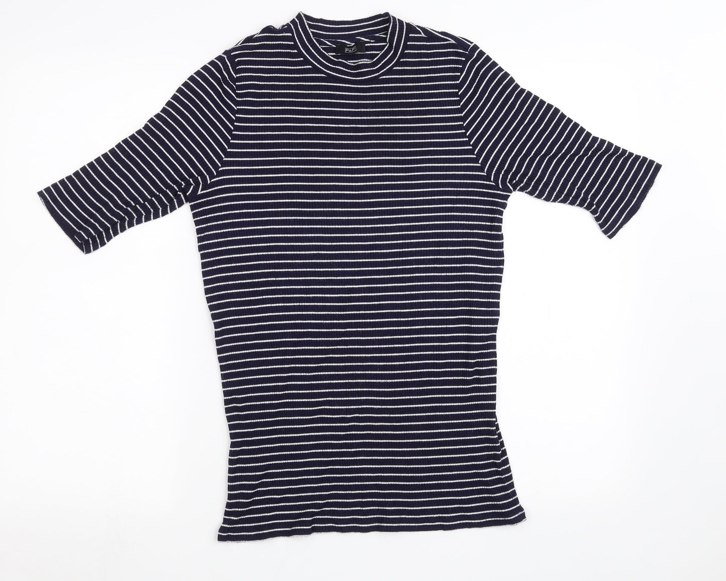 F&F Womens Blue Striped  Pullover Sweatshirt Size 12