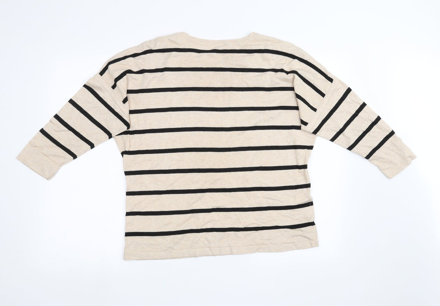 Preworn Womens Beige Striped  Pullover Sweatshirt Size L