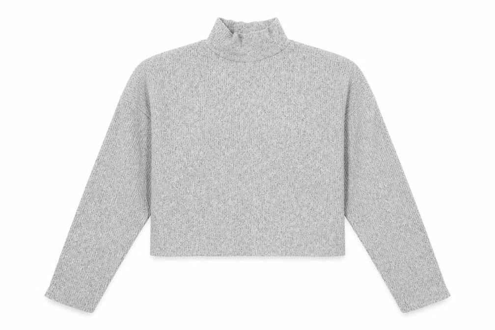 Topshop Womens Grey  Knit Pullover Sweatshirt Size 10