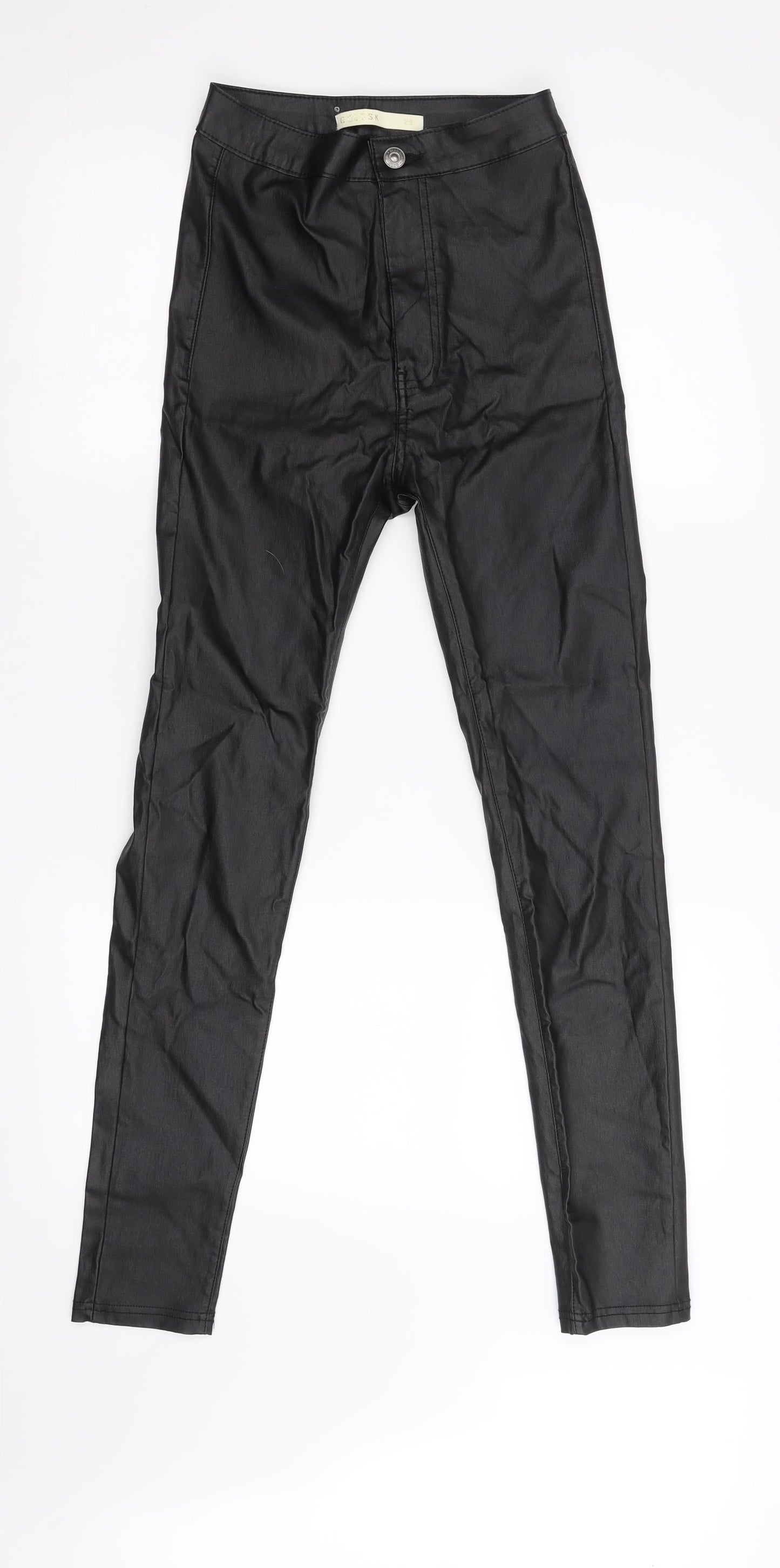 Gold SK Womens Black  Latex Skinny Jeans Size S L28 in