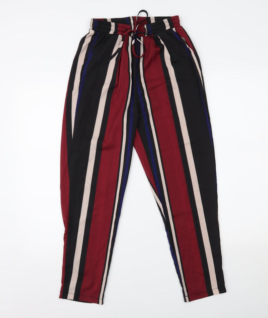 PRETTYLITTLETHING Womens Multicoloured Striped  Trousers  Size 6 L23.5 in