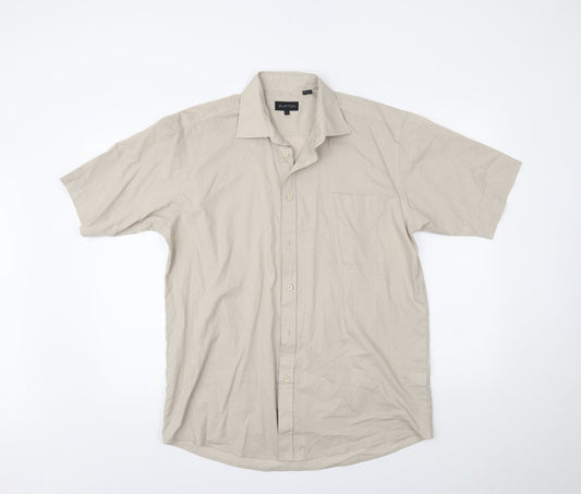 Burton Mens Beige    Button-Up Size 16