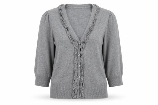 //text.. Womens Grey   Cardigan Jumper Size L