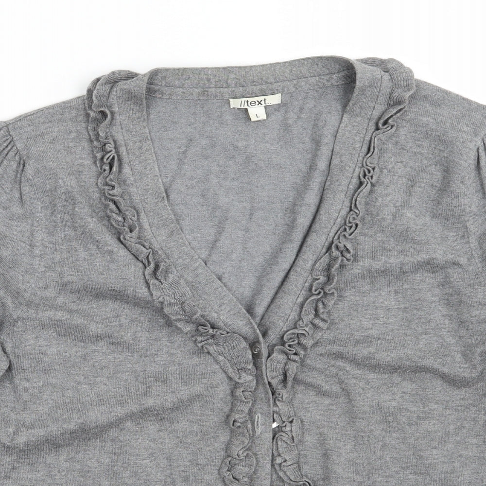 //text.. Womens Grey   Cardigan Jumper Size L