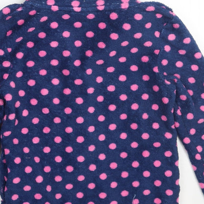 Brand and care label for Disney girls’ blue polka dot jacket coatigan, size 8, years