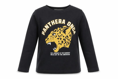 Front view of H&M girls’ black basic t-shirt, size 4, years
