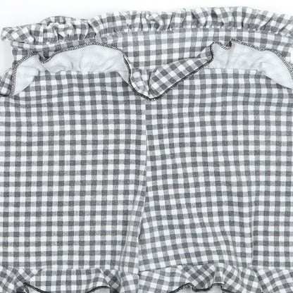 PRETTYLITTLETHING Womens Grey Check  Hot Pants Shorts Size 6