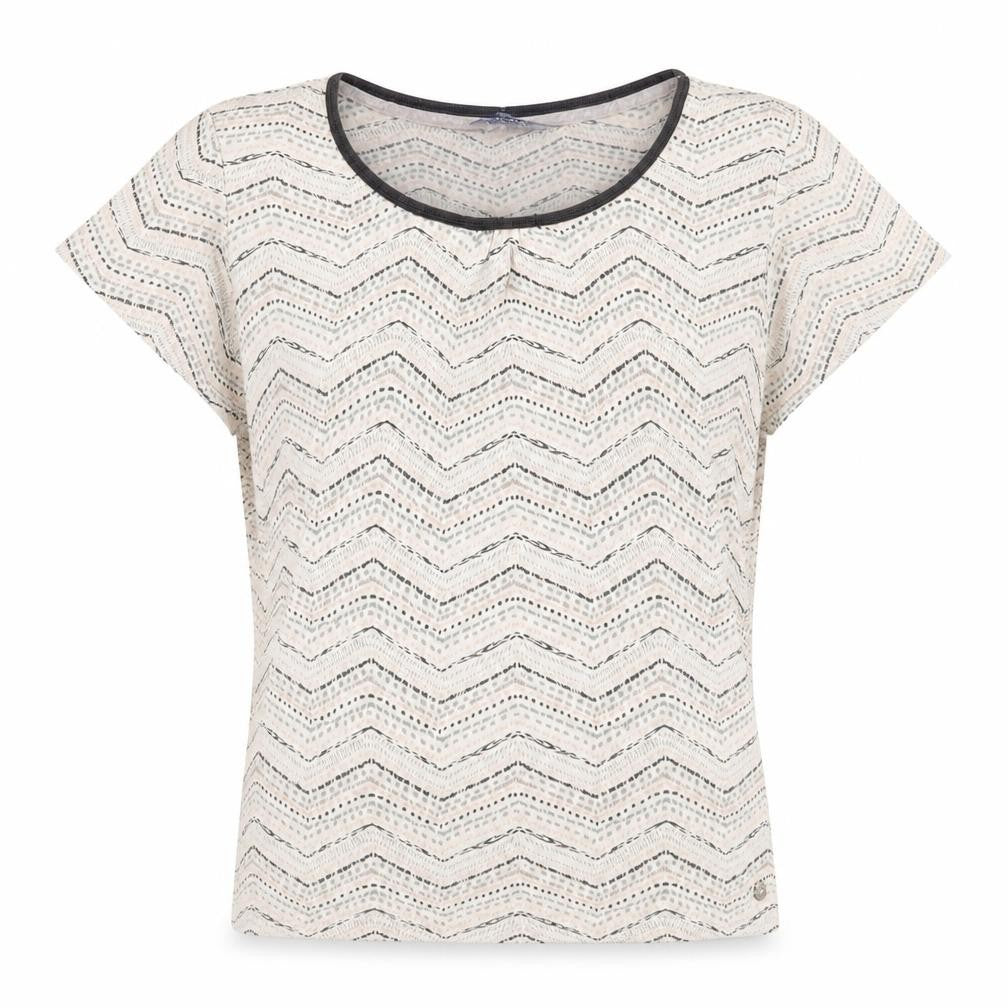 Debenhams Womens Beige Geometric  Basic T-Shirt Size 12